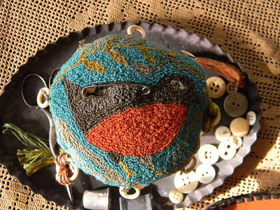 Needle Bird Pinkeep Topper - Punch Needle Pattern