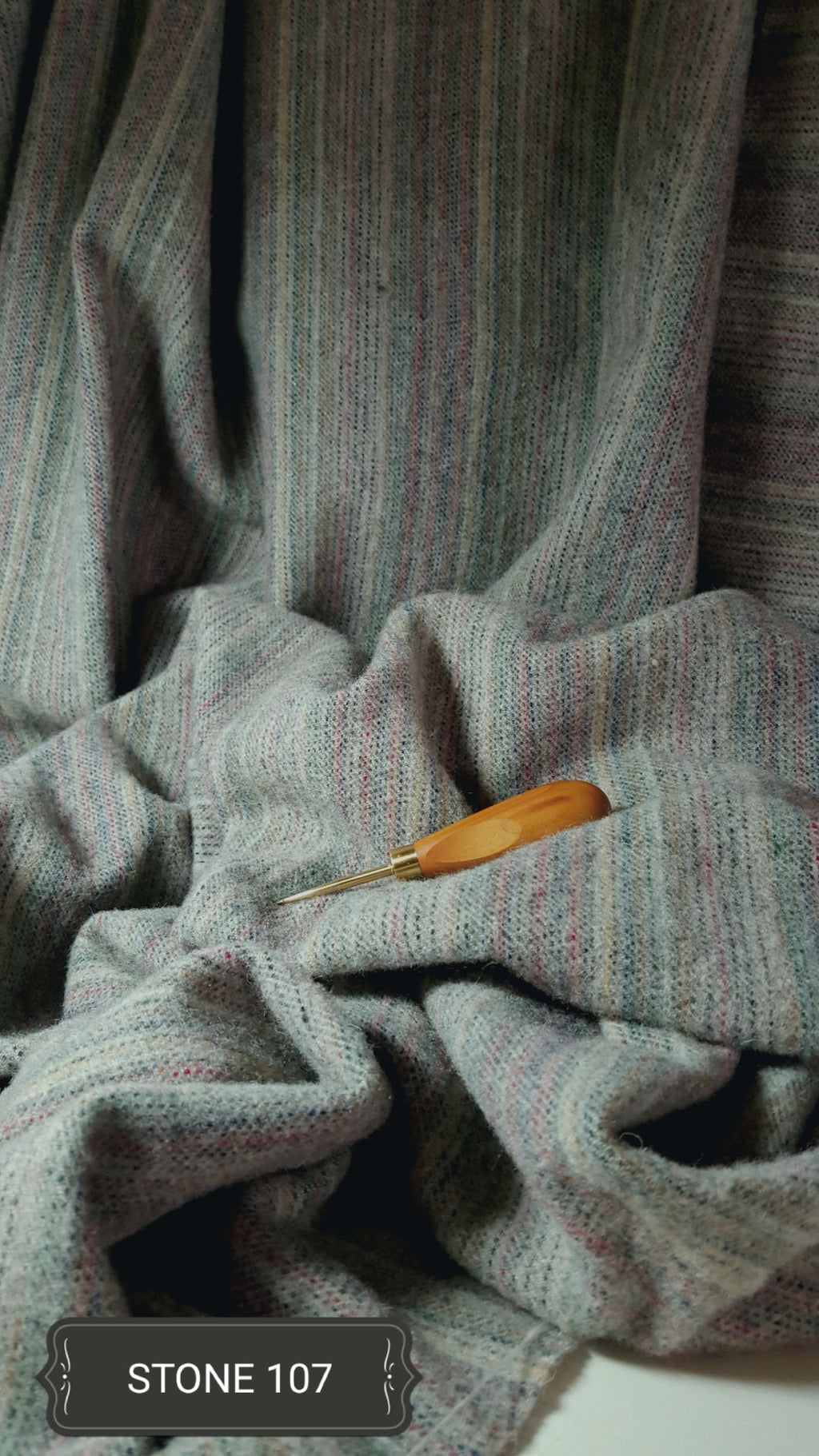 Stone 107 - Ready to use Wool Fabric for Rug Hooking or Wool Applique