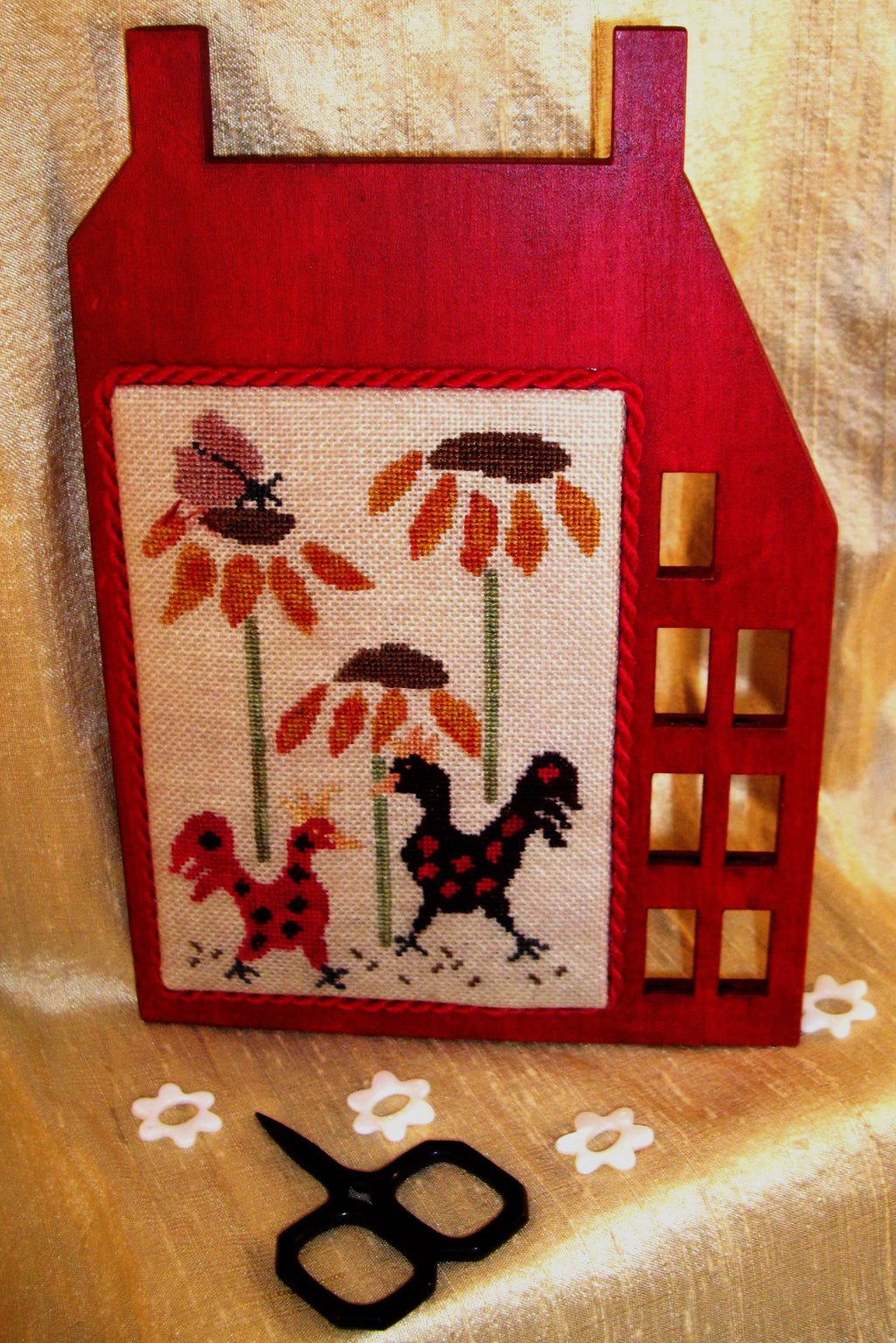 Salt Box Chickens - Cross Stitch Digital Pattern