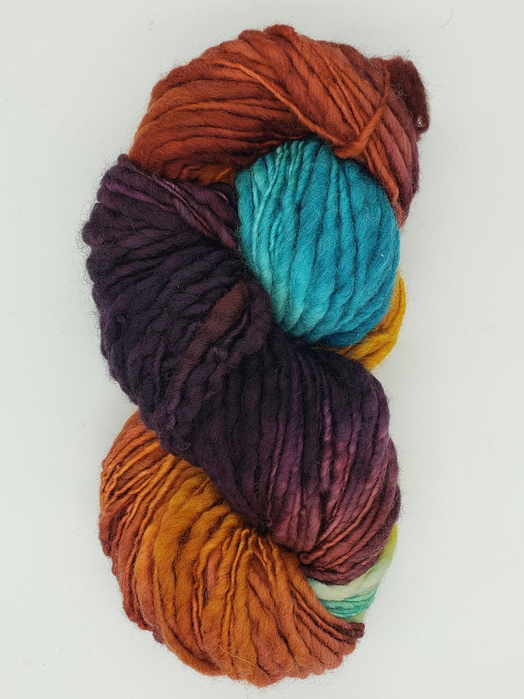 Slubby - SEDONA -  Merino/Blue Face Leicester - Hand Dyed Textured Yarn Thick and Thin  - Sunrise Variegated Shades