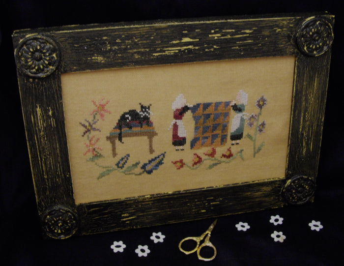 Airing the Quilt - Cross Stitch Digital Pattern Download