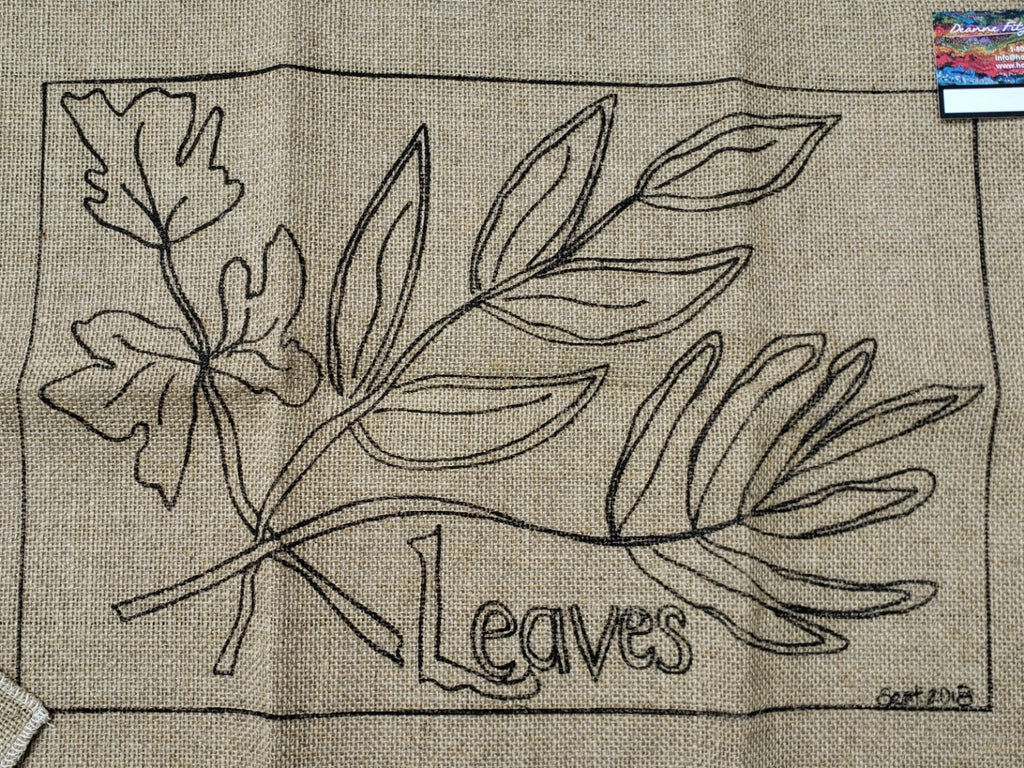 LEAVES -  Rug Hooking Pattern on Linen - Deanne Fitzpatrick -07-3-26