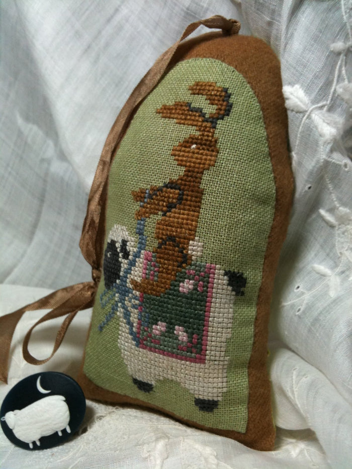 Lazy Hare Scissor Holder - Cross Stitch Digital Pattern for Stuffie/Pincushion
