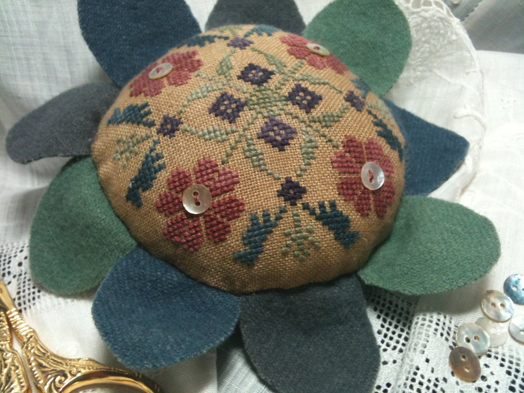 May Flowers Pinkeep - Cross Stitch  Digital Pattern for Stuffie/Pincushion