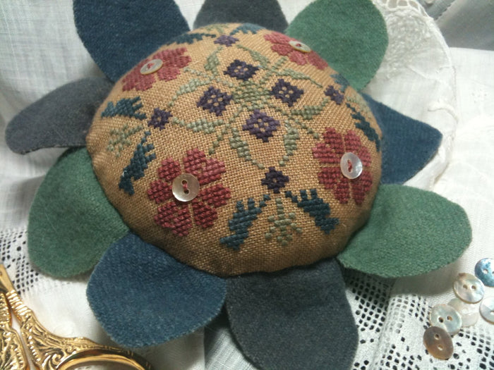 May Flowers Pinkeep - Cross Stitch  Digital Pattern for Stuffie/Pincushion