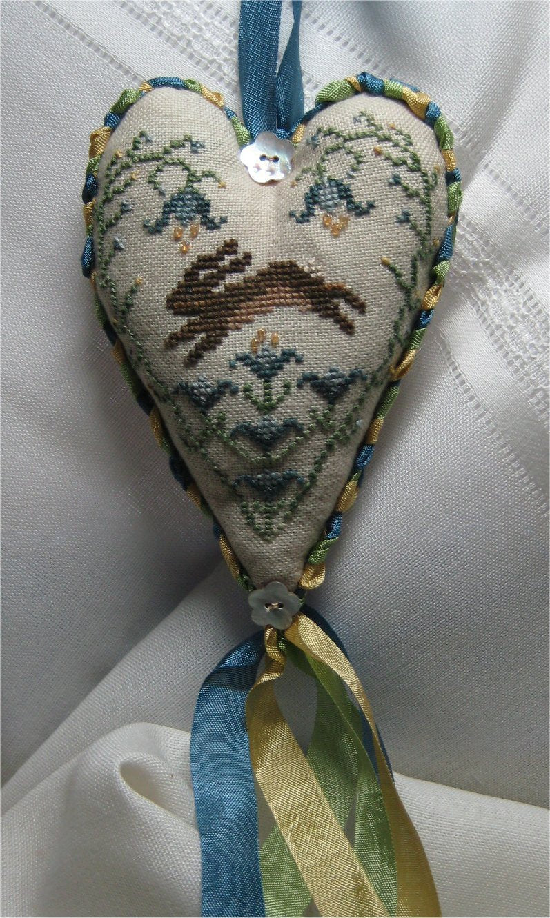Spring Heart Hop - Digital Pattern Download - Hanging Cross Stitch Ornament