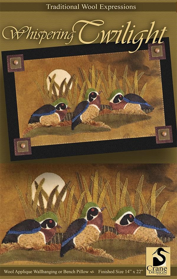 WHISPERING TWILIGHT - Wool Applique Pattern - Wall Hanging